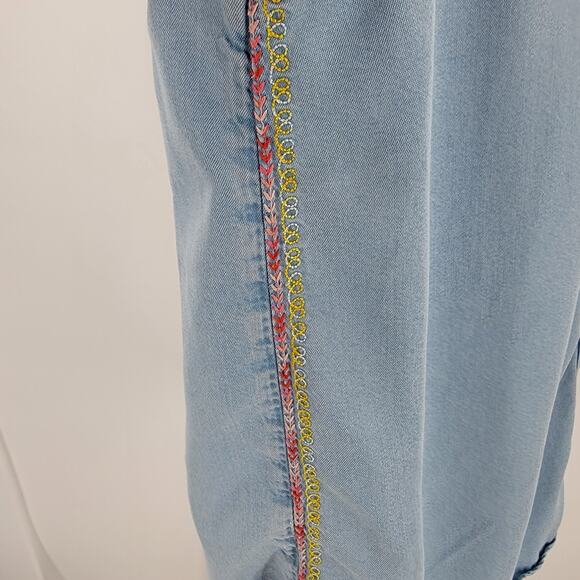 Maeve by Anthropologie Top Womens 12 Sleeveless Embroidered Button Up Tunic - Picture 9 of 11